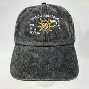 Conch Republic Key West Relaxed Cotton Cap Hat Gray Washed Adjustable